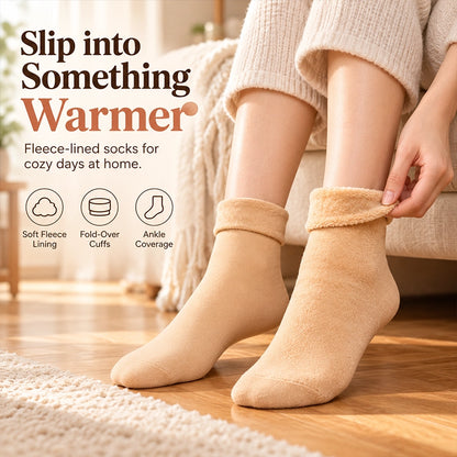 Plush-Lined Ankle Socks for Chilly Days, 5 Pairs