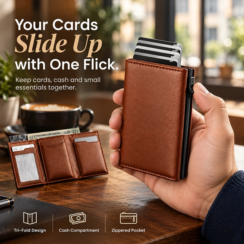 Tri-Fold Pop-Up Card Wallet