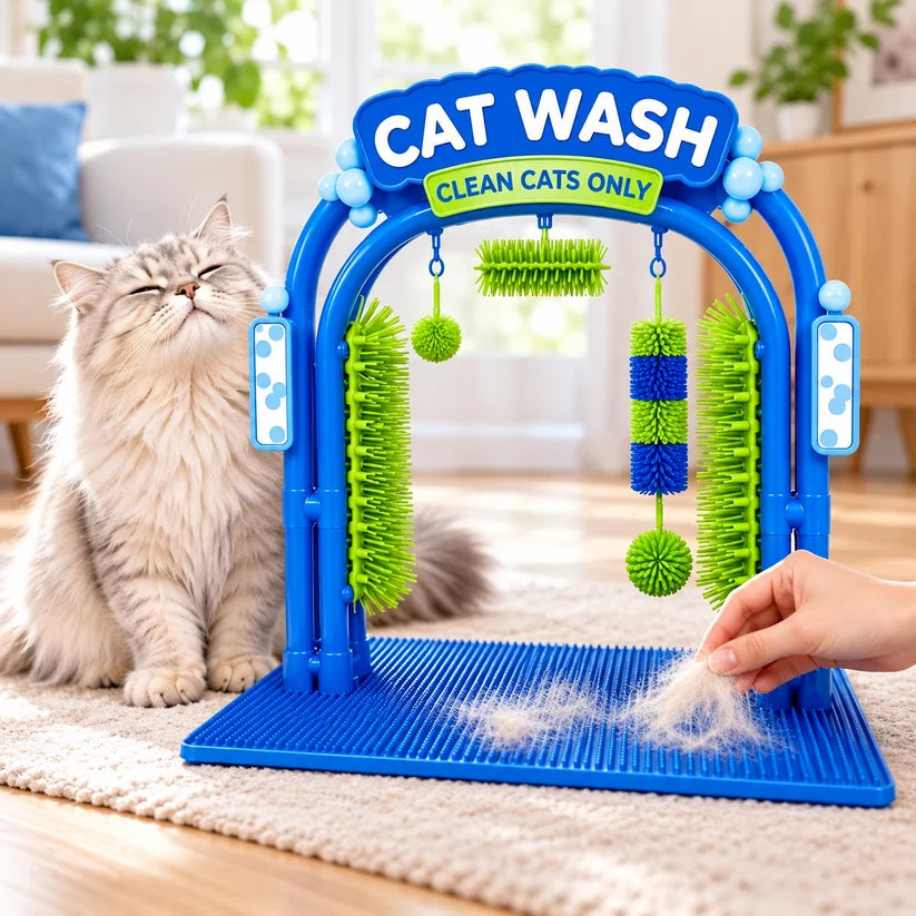 Cat Self-Grooming Station with Brushing Surface
