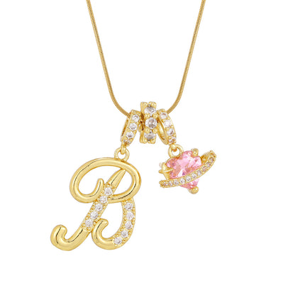 Love Alphabets Golden Necklace