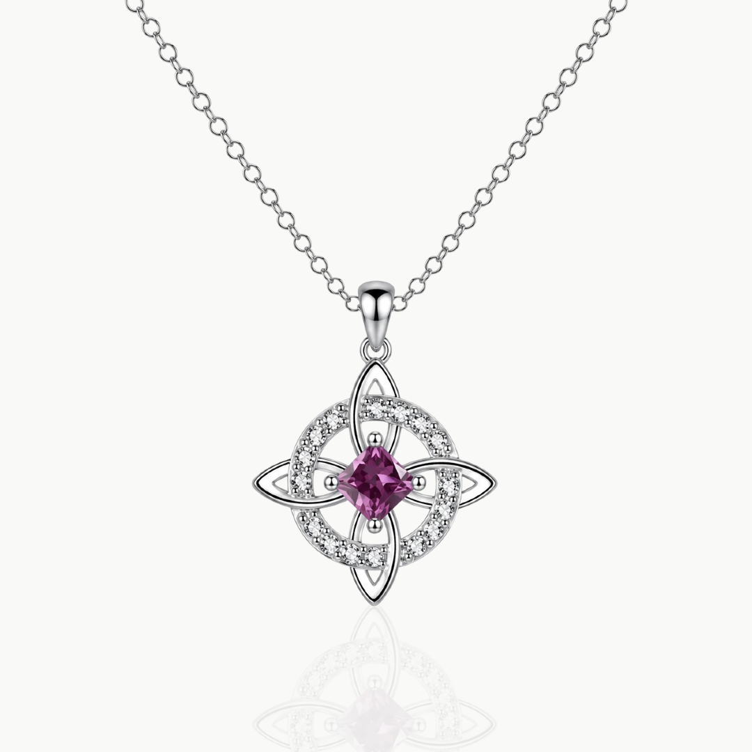 Mystical Birthstone Witches Knot Necklace -Natural Crystal 🔮❤️ Protect Your Loved Ones
