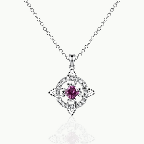 Mystical Birthstone Witches Knot Necklace -Natural Crystal 🔮❤️ Protect Your Loved Ones