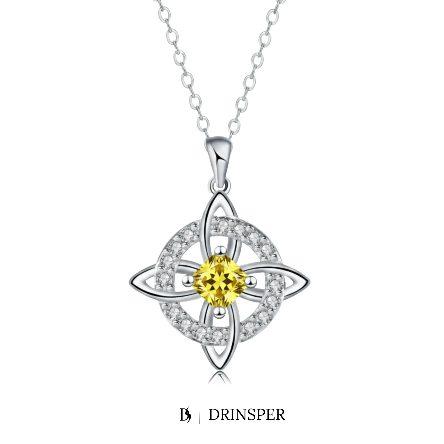 Mystical Birthstone Witches Knot Necklace – Natural Crystal🔮