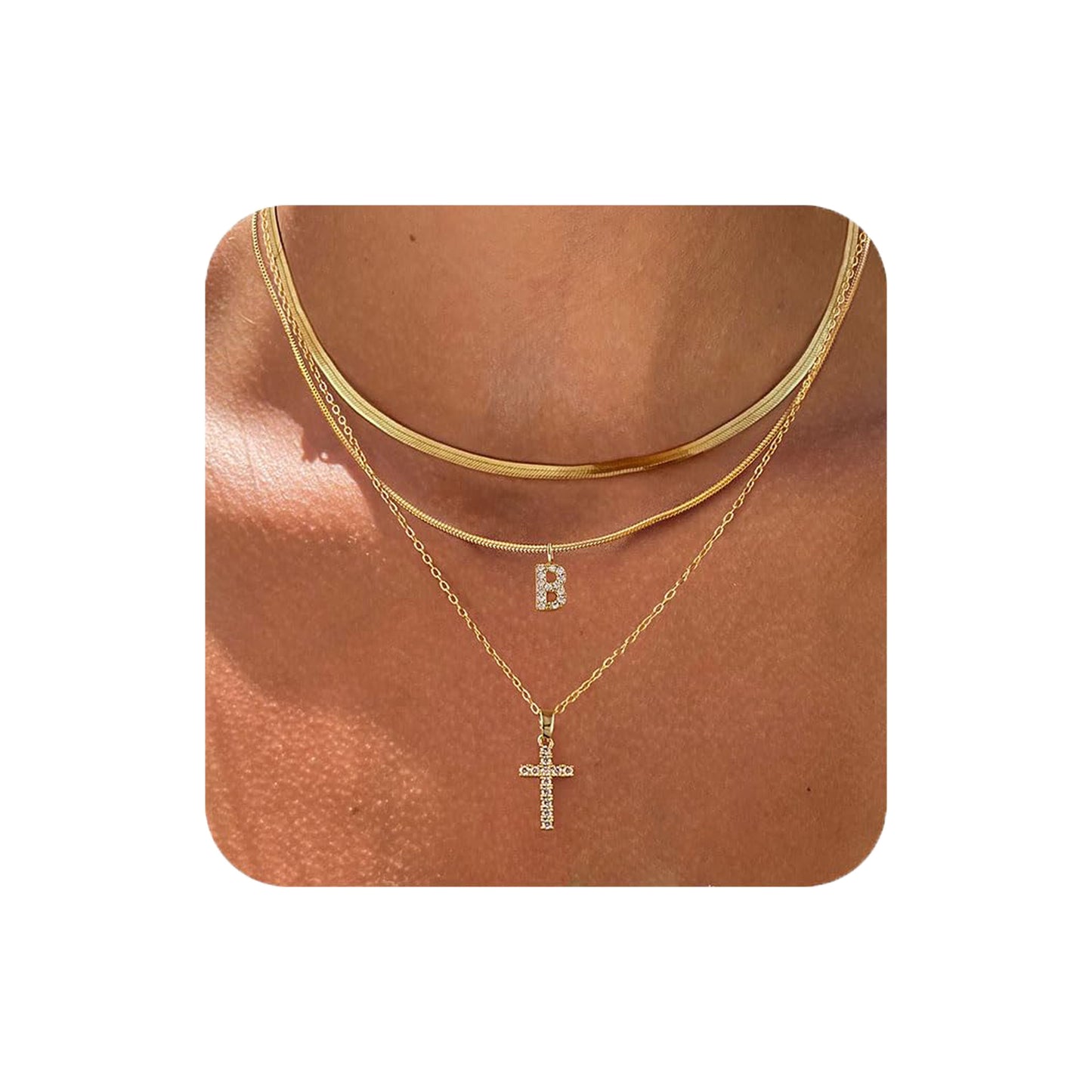 Adjustable Multi-Layer A-Z Gold Dainty Necklace Minimalist Luxury Daily Accessory