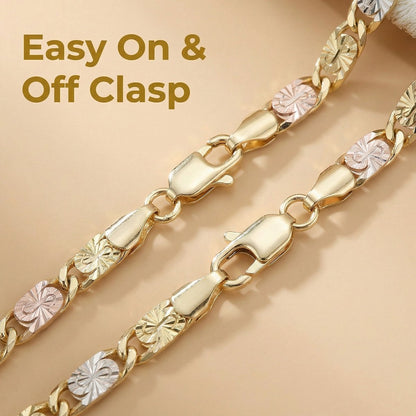 14K Gold Color Mariner Link Bracelet for Women