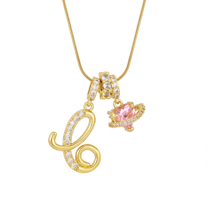 Love Alphabets Golden Necklace