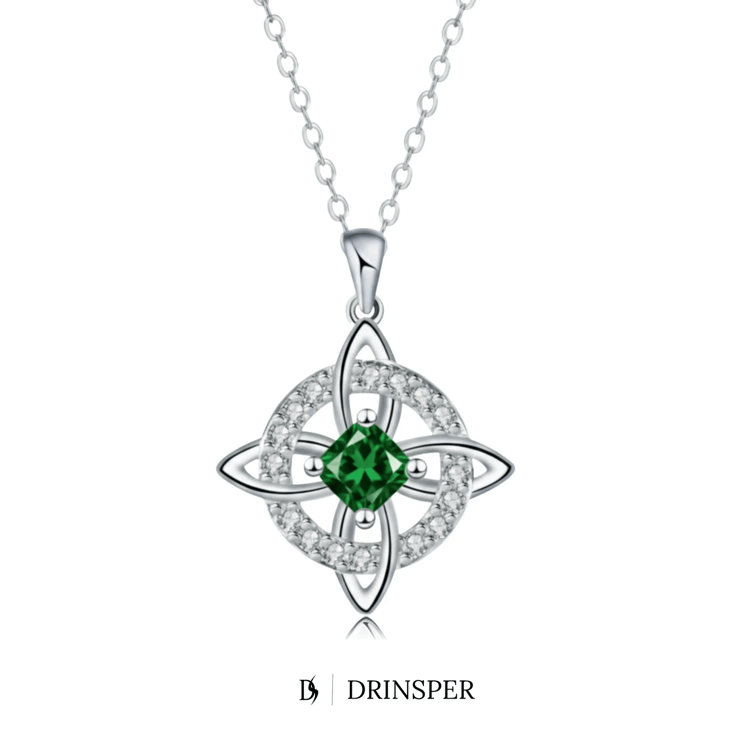 Mystical Birthstone Witches Knot Necklace – Natural Crystal🔮