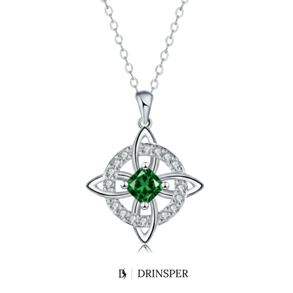 Mystical Birthstone Witches Knot Necklace – Natural Crystal🔮