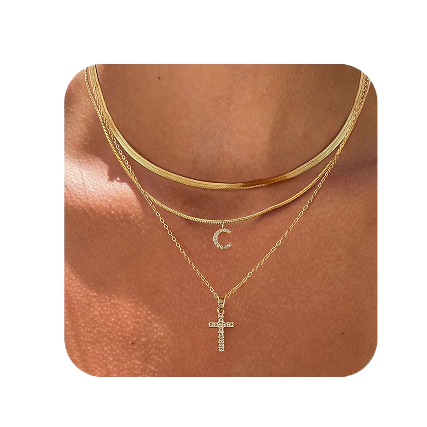 Adjustable Multi-Layer A-Z Gold Dainty Necklace Minimalist Luxury Daily Accessory