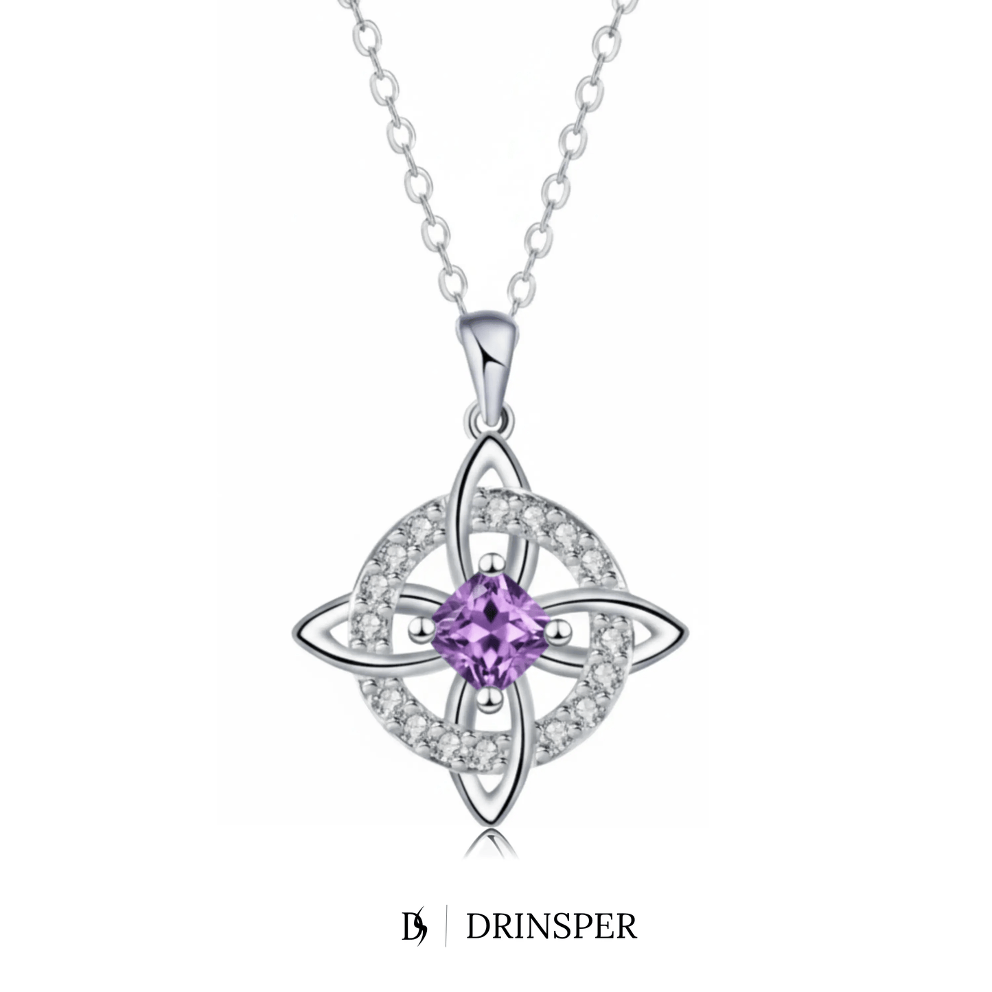 Mystical Birthstone Witches Knot Necklace – Natural Crystal🔮