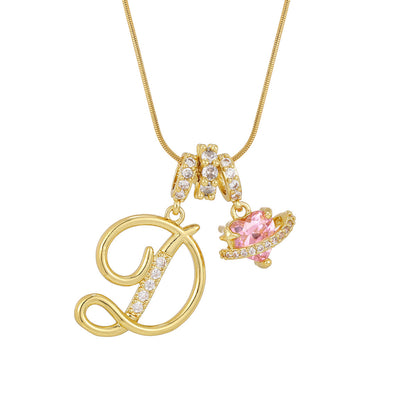 Love Alphabets Golden Necklace