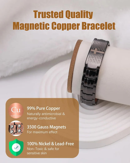 Magnetic Copper Cross Bracelet for Men