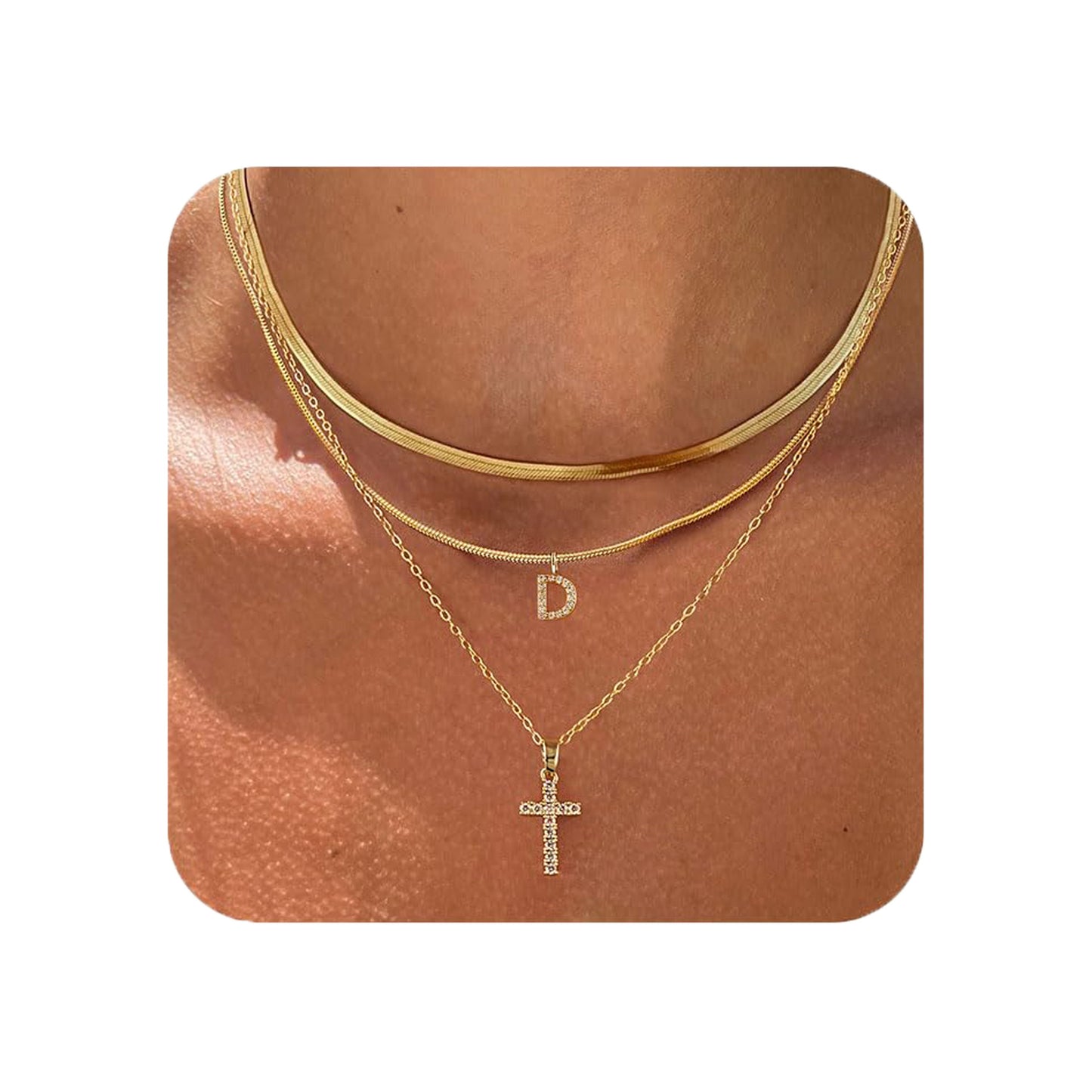 Adjustable Multi-Layer A-Z Gold Dainty Necklace Minimalist Luxury Daily Accessory