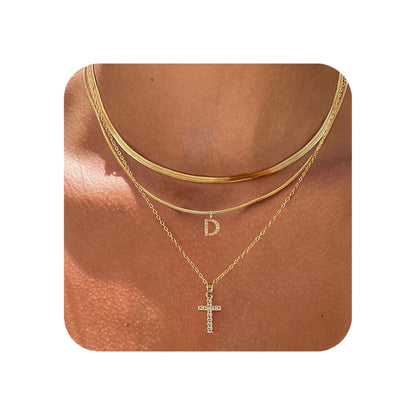 Adjustable Multi-Layer A-Z Gold Dainty Necklace Minimalist Luxury Daily Accessory