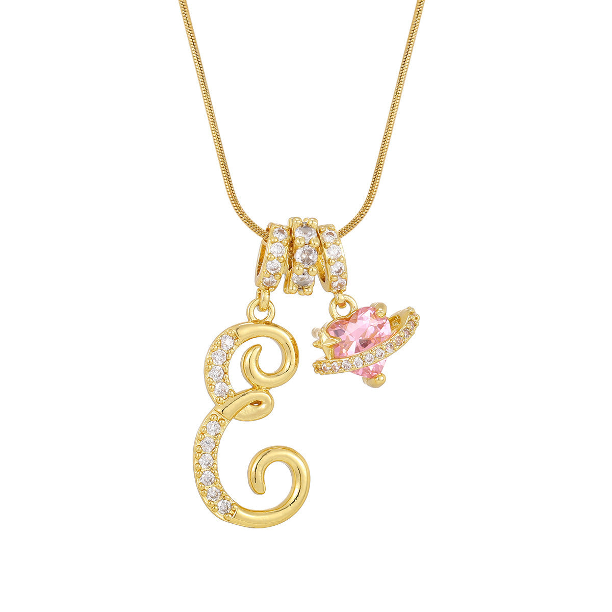 Love Alphabets Golden Necklace