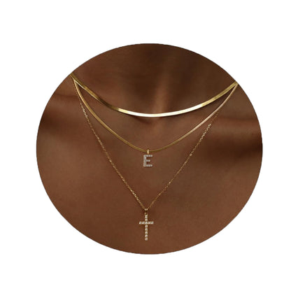 Adjustable Multi-Layer A-Z Gold Dainty Necklace Minimalist Luxury Daily Accessory