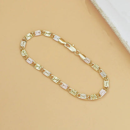 14K Gold Color Mariner Link Bracelet for Women