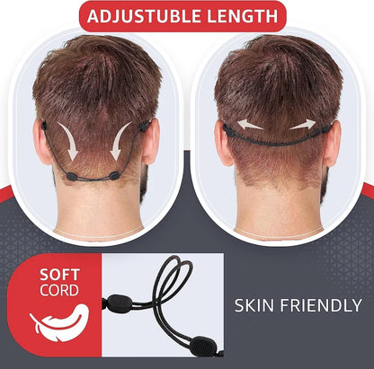 Adjustable Black Eyeglass Retainer Straps, 5-Pack