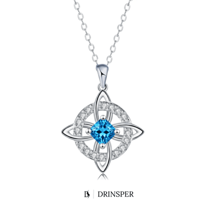 Mystical Birthstone Witches Knot Necklace – Natural Crystal🔮