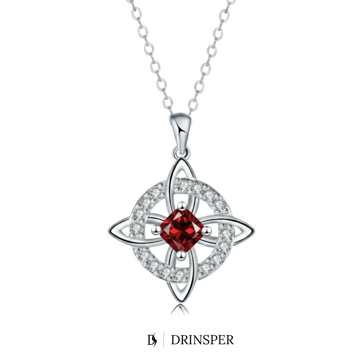 Mystical Birthstone Witches Knot Necklace – Natural Crystal🔮