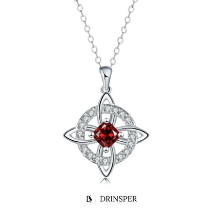 Mystical Birthstone Witches Knot Necklace – Natural Crystal🔮