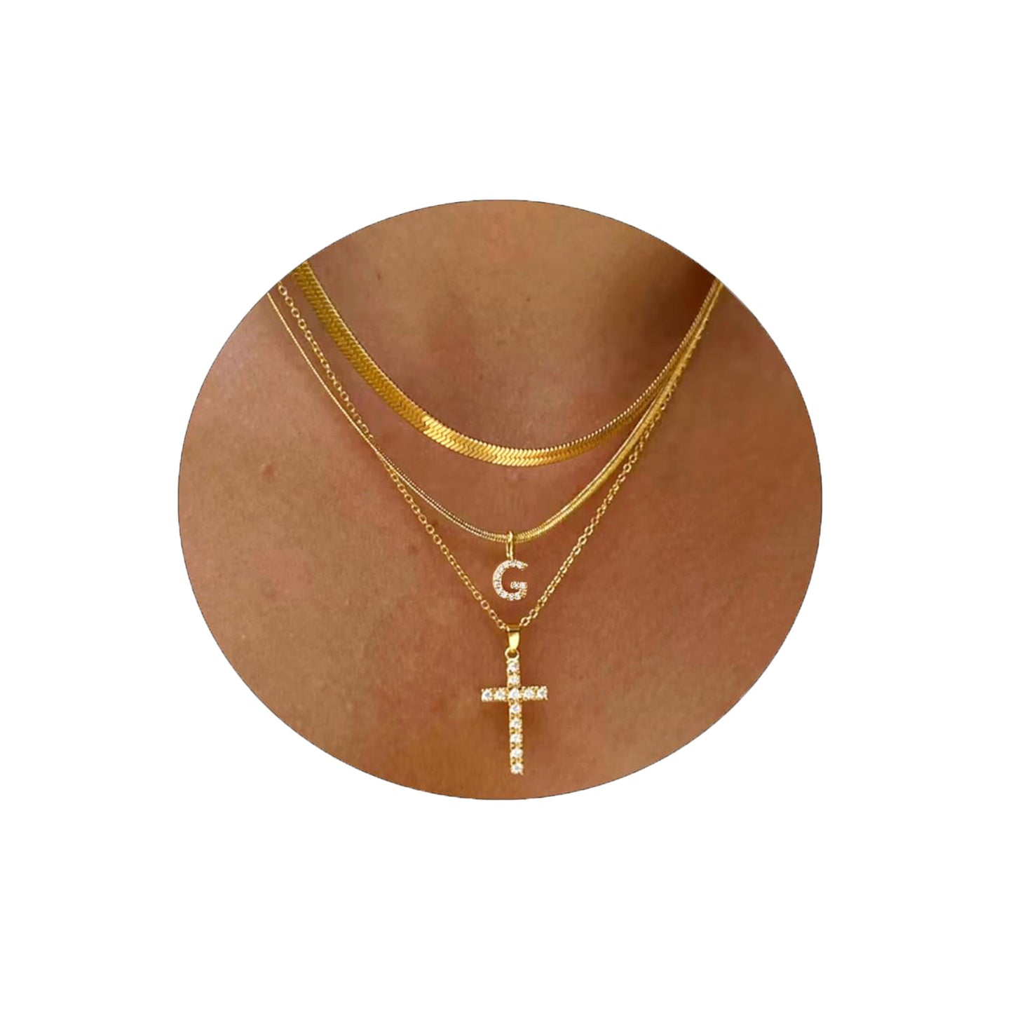 Adjustable Multi-Layer A-Z Gold Dainty Necklace Minimalist Luxury Daily Accessory