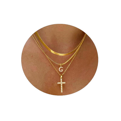 Adjustable Multi-Layer A-Z Gold Dainty Necklace Minimalist Luxury Daily Accessory