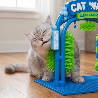 Cat Self-Grooming Station with Brushing Surface