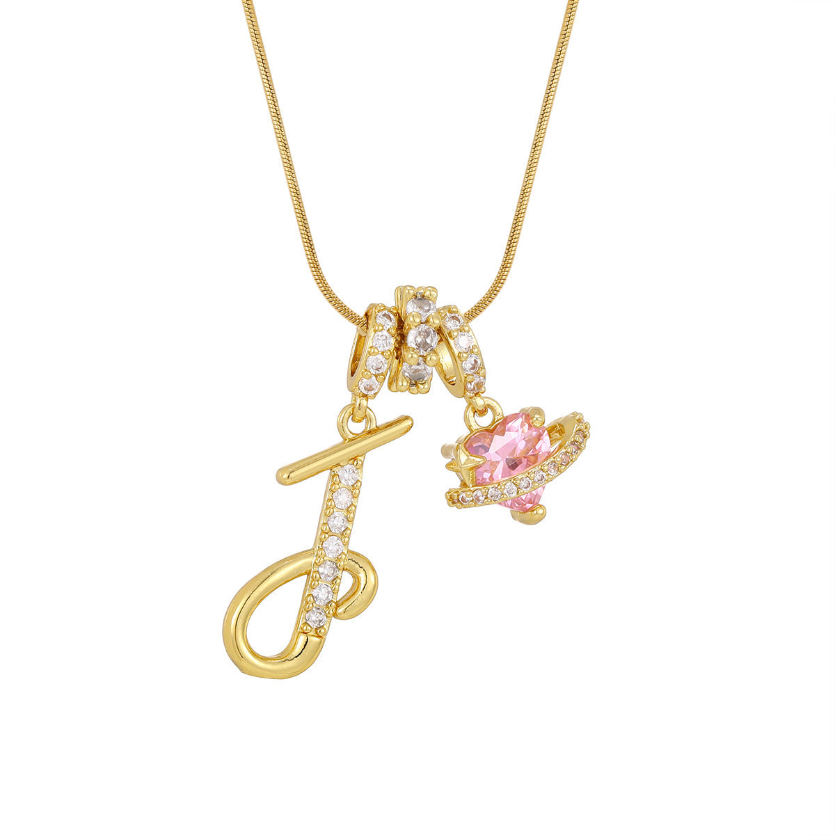 Love Alphabets Golden Necklace