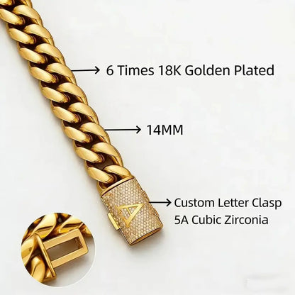 Iced Out Diamond Inlaid Cuban Chain Bracelet for Men