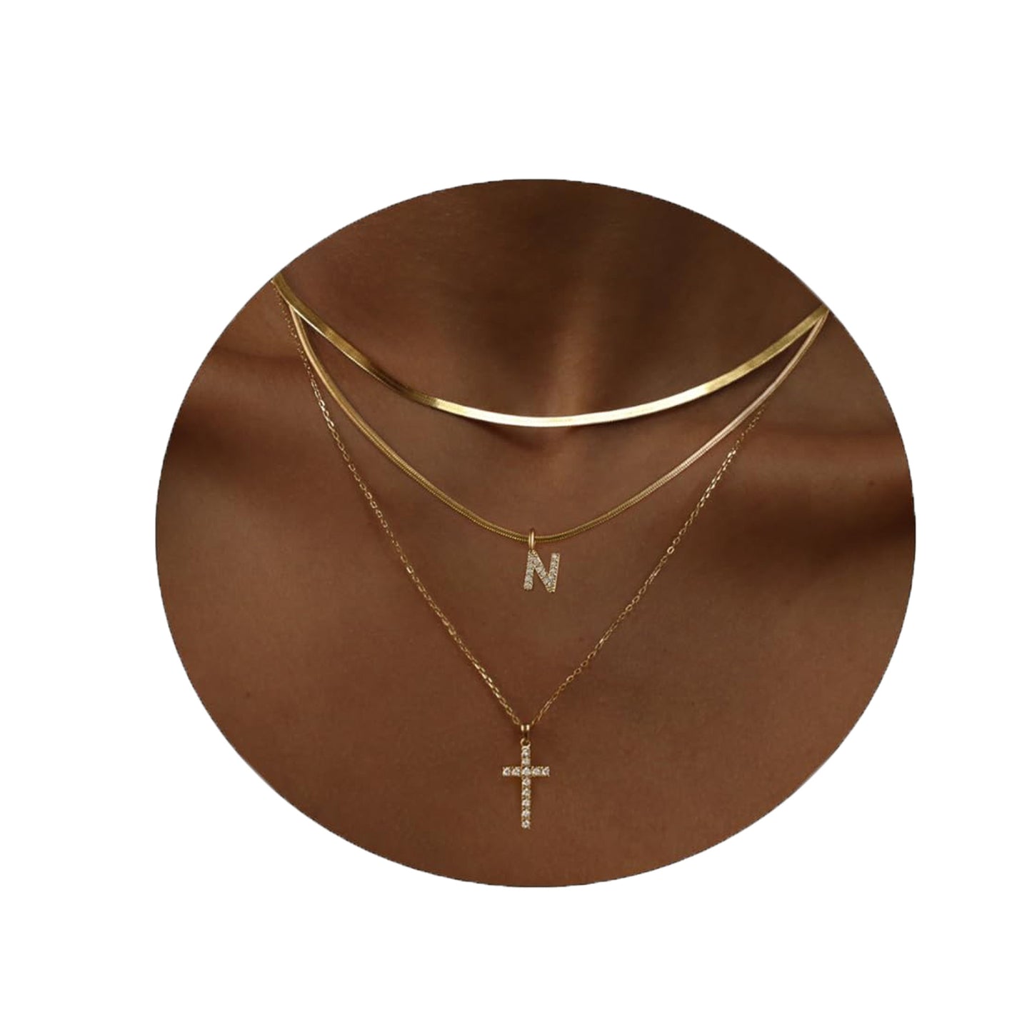 Adjustable Multi-Layer A-Z Gold Dainty Necklace Minimalist Luxury Daily Accessory