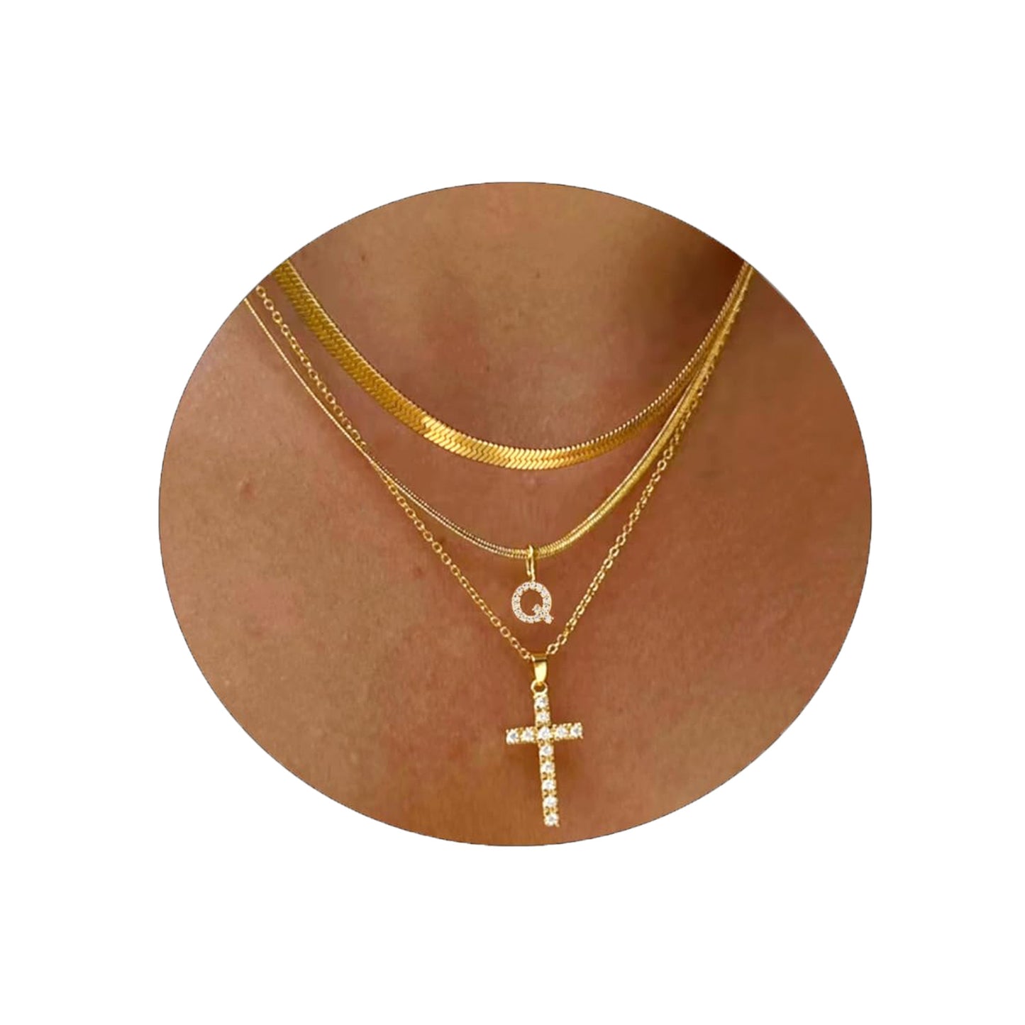 Adjustable Multi-Layer A-Z Gold Dainty Necklace Minimalist Luxury Daily Accessory