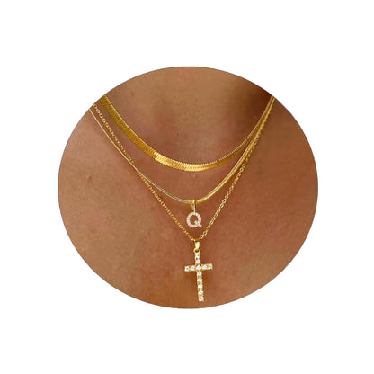 Adjustable Multi-Layer A-Z Gold Dainty Necklace Minimalist Luxury Daily Accessory