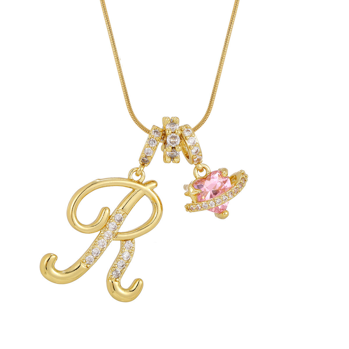 Love Alphabets Golden Necklace