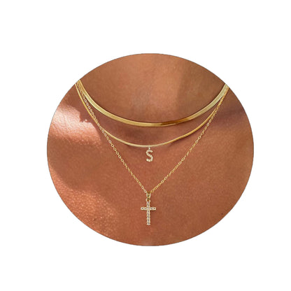 Adjustable Multi-Layer A-Z Gold Dainty Necklace Minimalist Luxury Daily Accessory