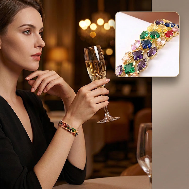 🎉 2026 Sale — Over 50.000 Sold!💞 Women's Elegant Multicolor Tennis Bracelet