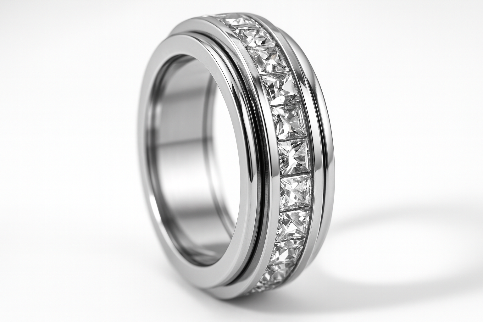 Cubic Zirconia Spinner Ring - image 3