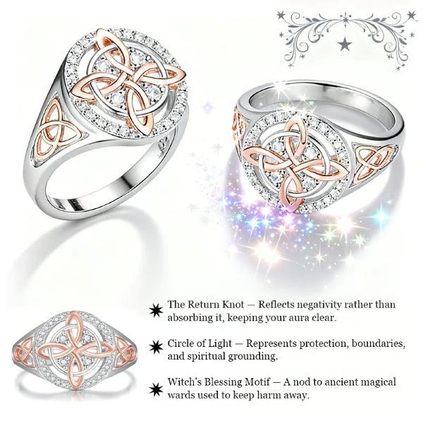 Two-Tone Clover Crystal Fashion Ring - image 5