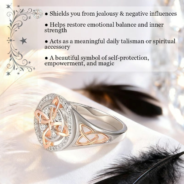 Two-Tone Clover Crystal Fashion Ring - image 6
