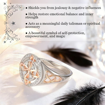 Two-Tone Clover Crystal Fashion Ring - image 6