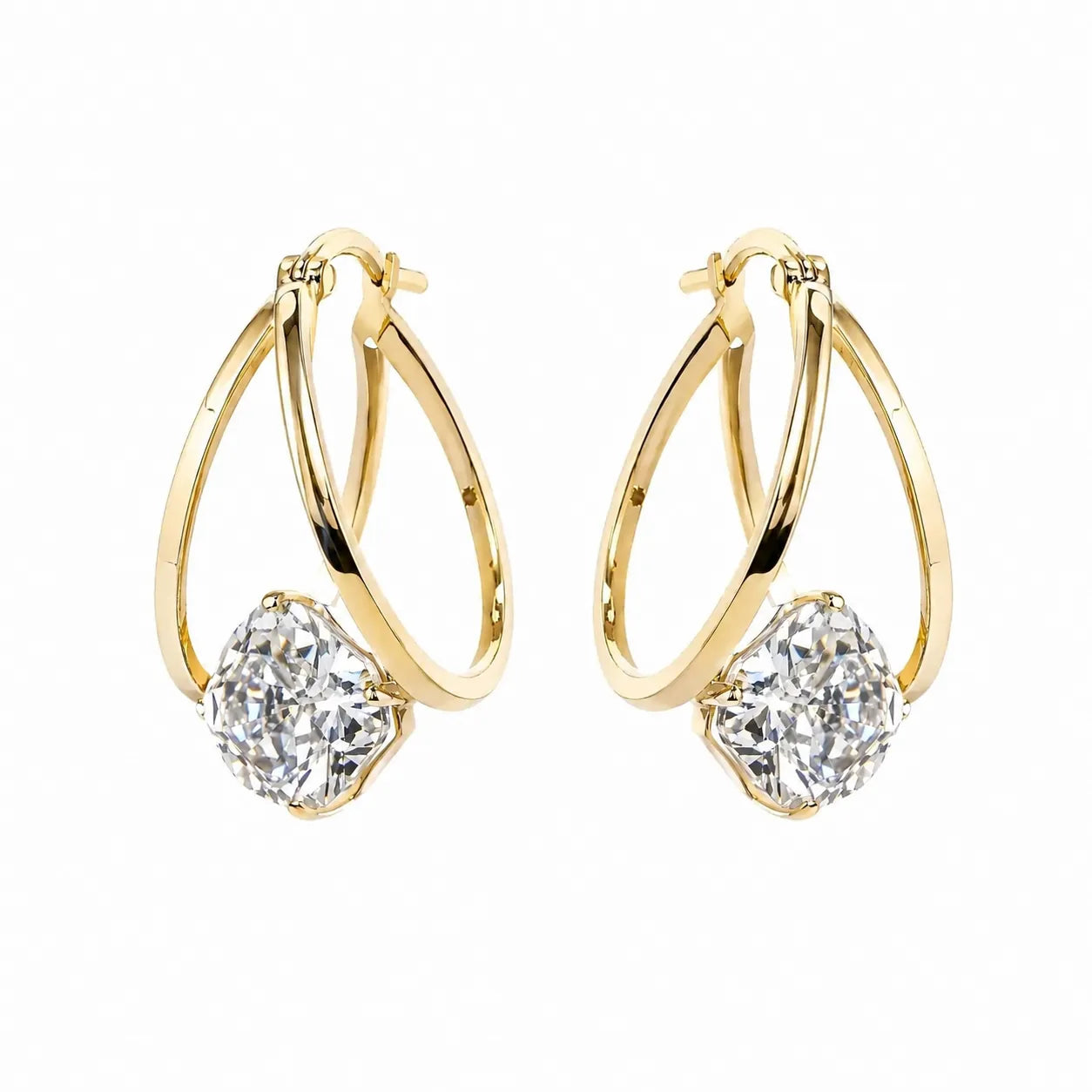 1 Carat Zirconia Double-Hoop Ball Earrings – product image 1