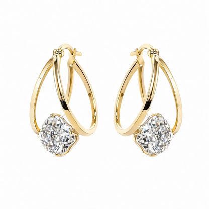 1 Carat Zirconia Double-Hoop Ball Earrings – product image 1