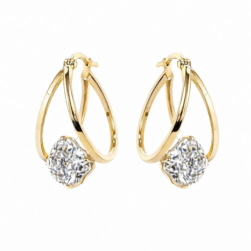 1 Carat Zirconia Double-Hoop Ball Earrings – product image 1