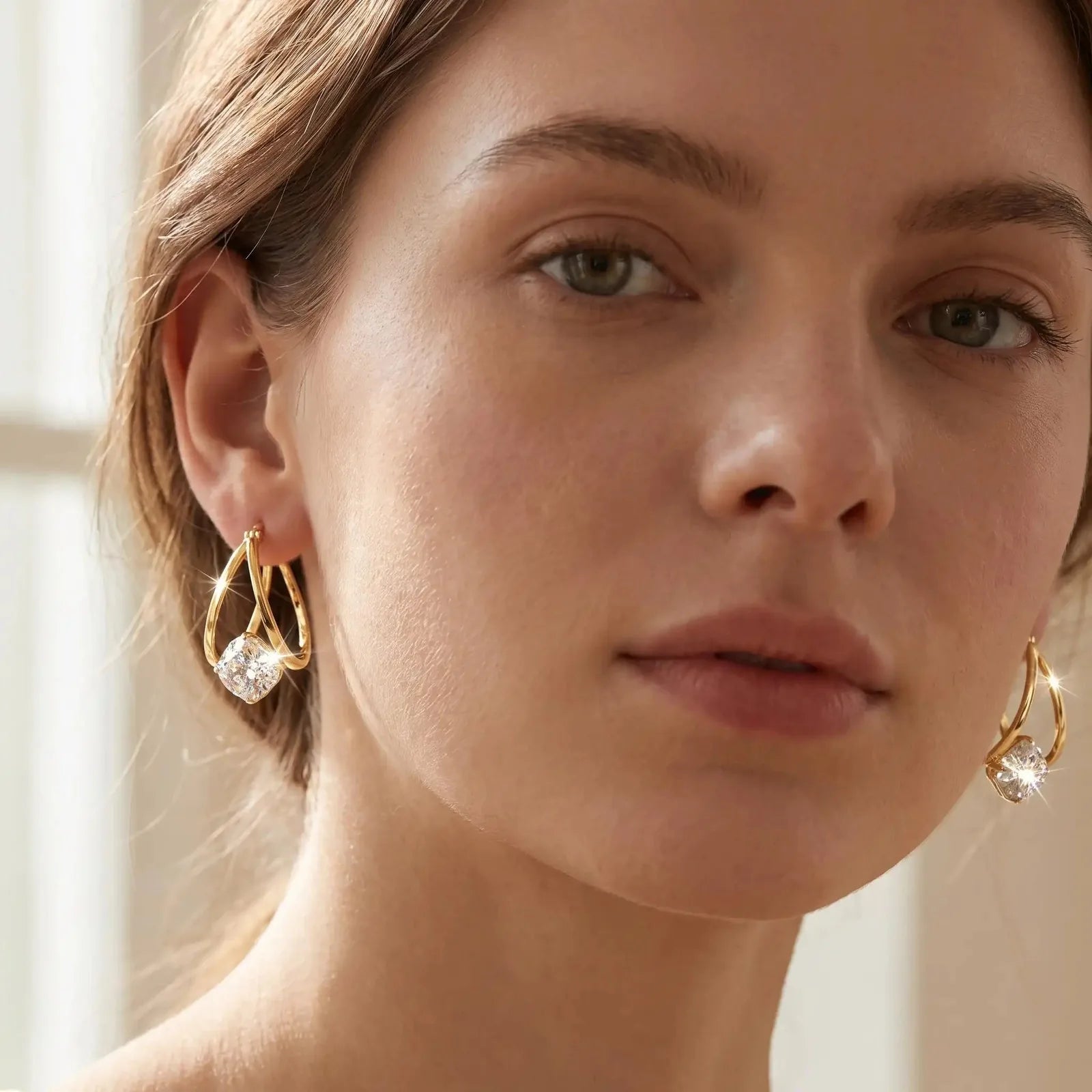1 Carat Zirconia Double-Hoop Ball Earrings – product image 2
