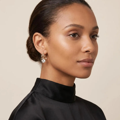 1 Carat Zirconia Double-Hoop Ball Earrings – product image 4