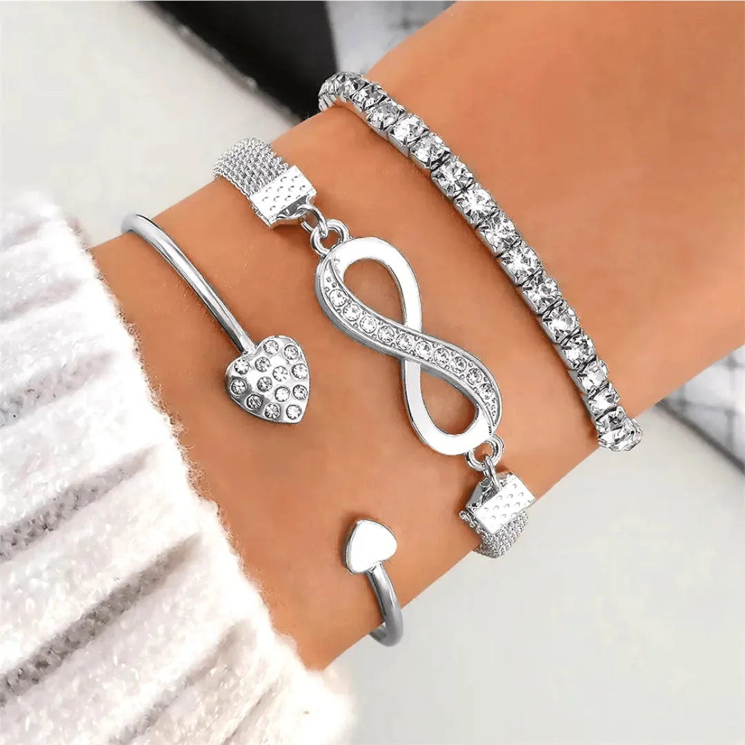 Layered Gold-Tone Bracelet Set – 3 Pieces – product image 6