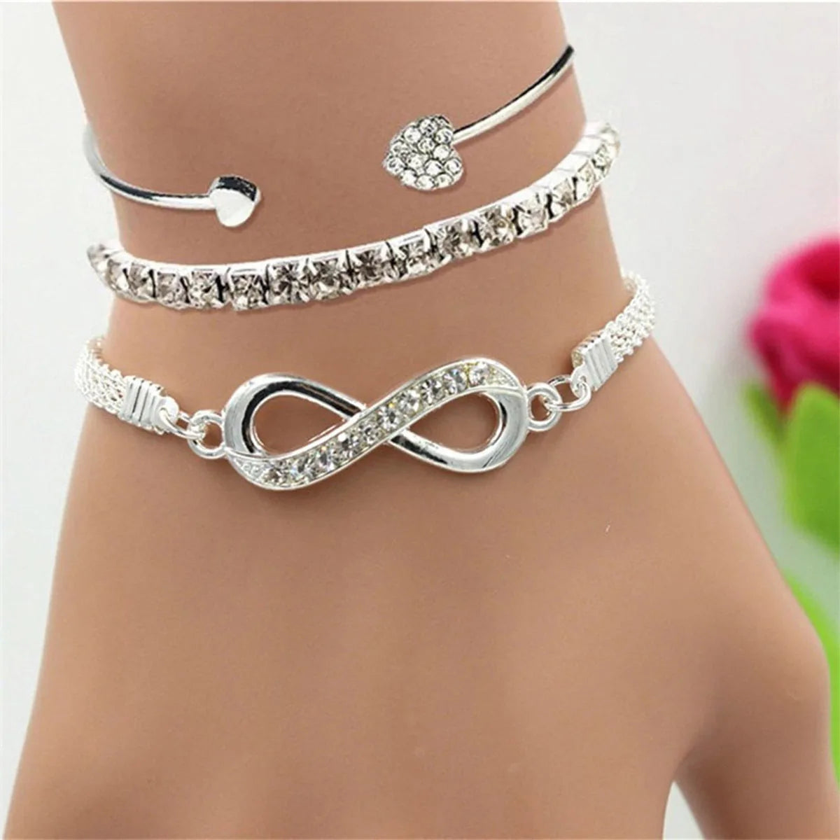 Layered Gold-Tone Bracelet Set – 3 Pieces