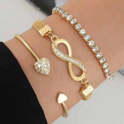 Layered Gold-Tone Bracelet Set – 3 Pieces
