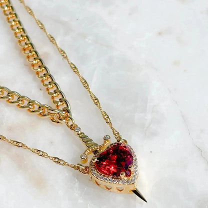 Heart and Sword Couple Necklace Set – product image 5