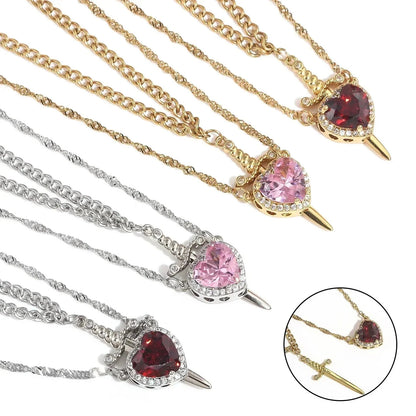 Heart and Sword Couple Necklace Set – product image 6